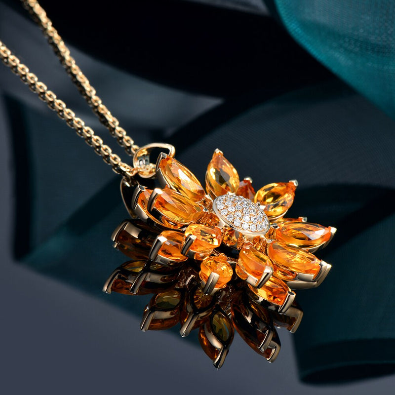 14kt Yellow Gold Citrine Marquise Pendant