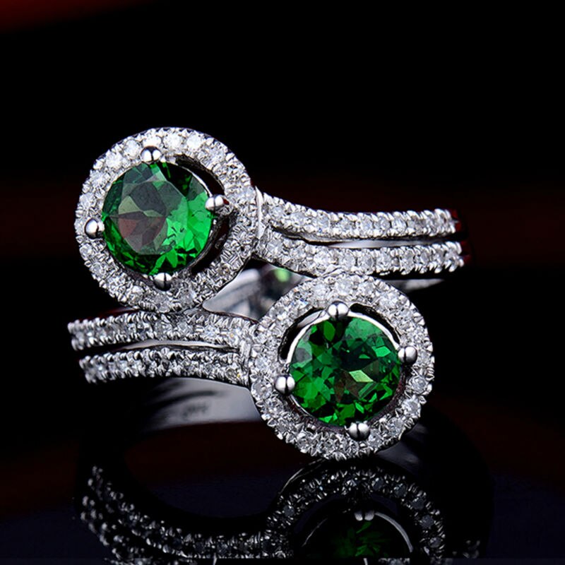 14kt White Gold Tsavorite Engagement Ring