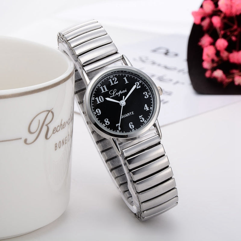 LVPAI Womens Watch Analog Quartz Dress Stainless Steel Band Clock Gift Fashion Elastic Telescopic Strap Ladies Watch New XB40