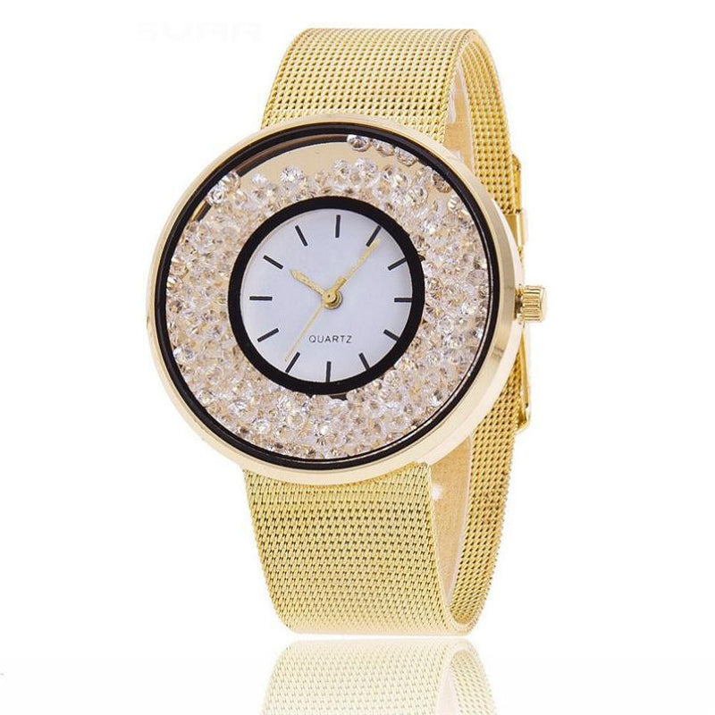 Fashion Couple Watch Precision Sands Diamond Lady Crystal Watch Luxury Brand Beautiful Gift Quartz Movement Analog Watch #F