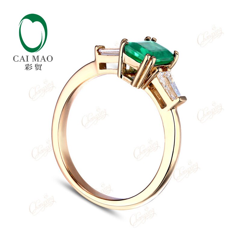 14k Gold Emerald Diamond Engagement Ring for Women