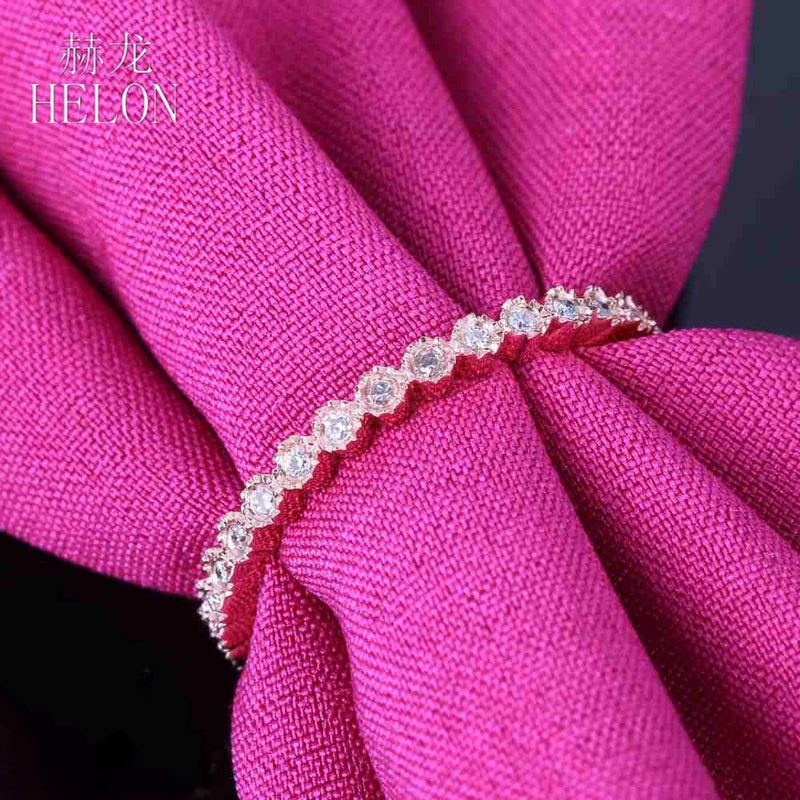 HELON 10K Rose Gold Milgrain Bezel 0.15ct Natural Diamond Ring