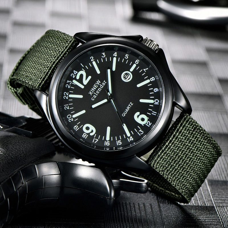 Military Mens Quartz Army Watch Black Dial Date Luxury Sport Wrist Watch 10.18