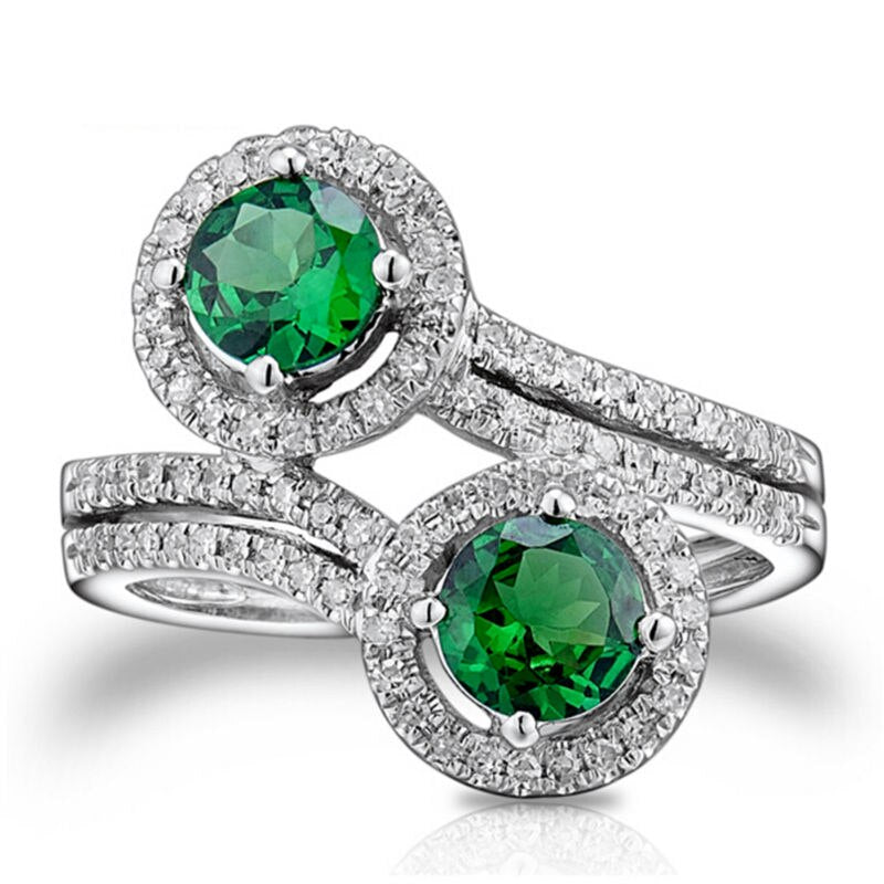 14kt White Gold Tsavorite Engagement Ring