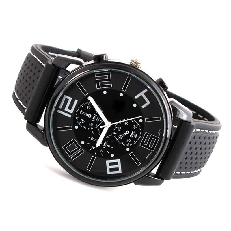 New Men Quartz Analog Watch Silicone Strap Band Round Dial Sport Wristwatch TT@88