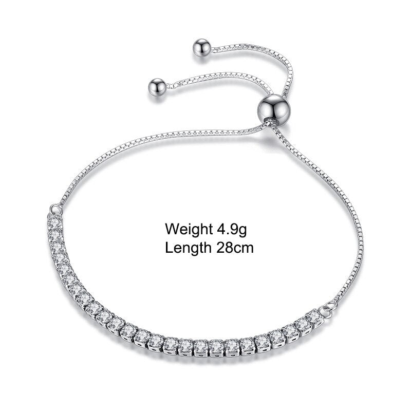 The Dazzling Elegance 925 Sterling Silver Sparkling Strand Link Tennis Bracelet