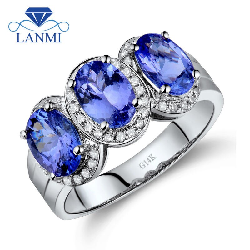 14KT White Gold Tanzanite Engagement Ring