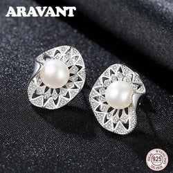New Arrival Pearl Earrings 925 Sterling Silver Freshwater Pearl Stud Earring For Women Luxury Jewelry Gifts