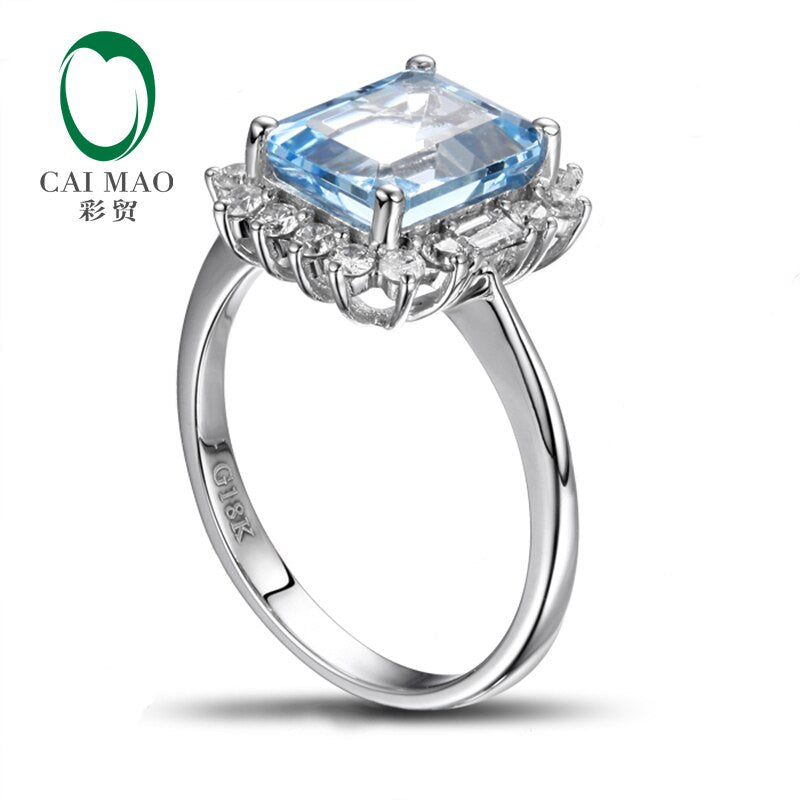 14k Gold Aquamarine Engagement Ring for Her