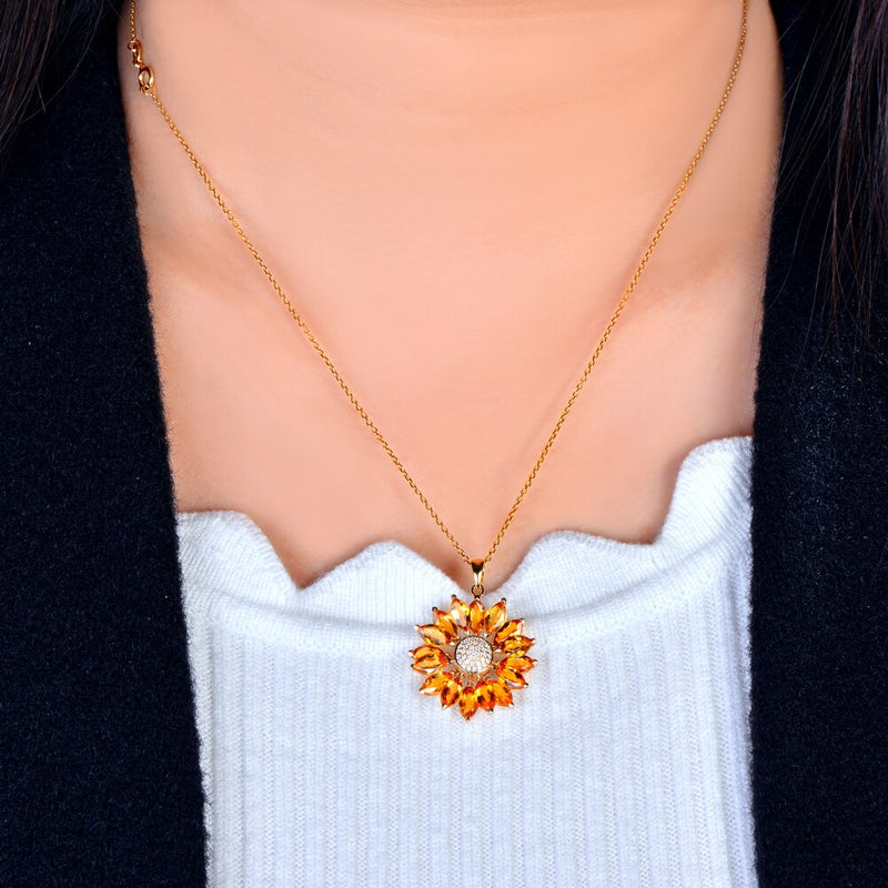 14kt Yellow Gold Citrine Marquise Pendant