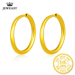 XXX ZZZ JEWEAST 24K Pure Gold Beautifully Polished Hoop Earrings
