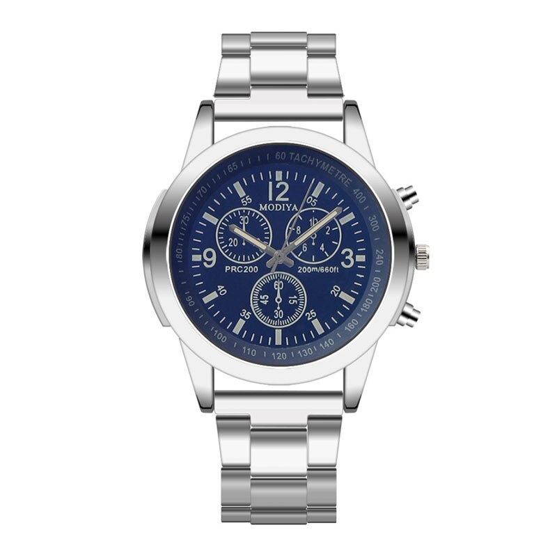 New Fashion Blue Ray Steel Band Fashion Belt Watch Man Clock Men Watches Quartz Wristwatch