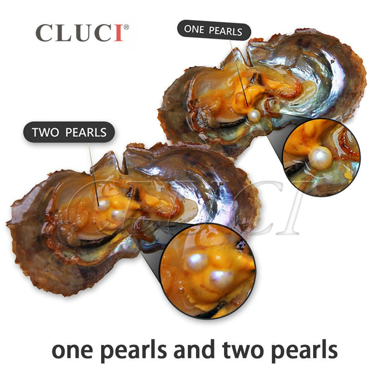 CLUCI 150pcs 6-8mm Mix 20 Colors Vacuum Packed Oysters with Natural Round Akoya Pearls
