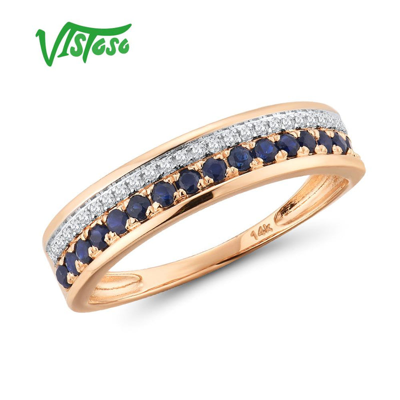 14K Rose Gold Diamond and Gemstone Ring for Her