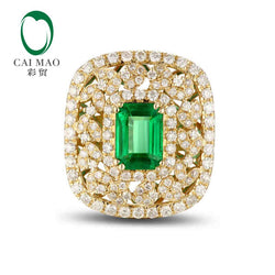 14K Gold Emerald and Diamond Ring for Her