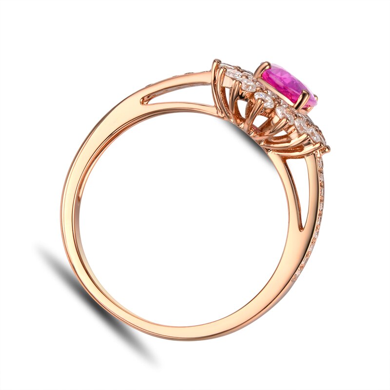 18k Gold Pink Sapphire and Diamond Eternity Ring for Women