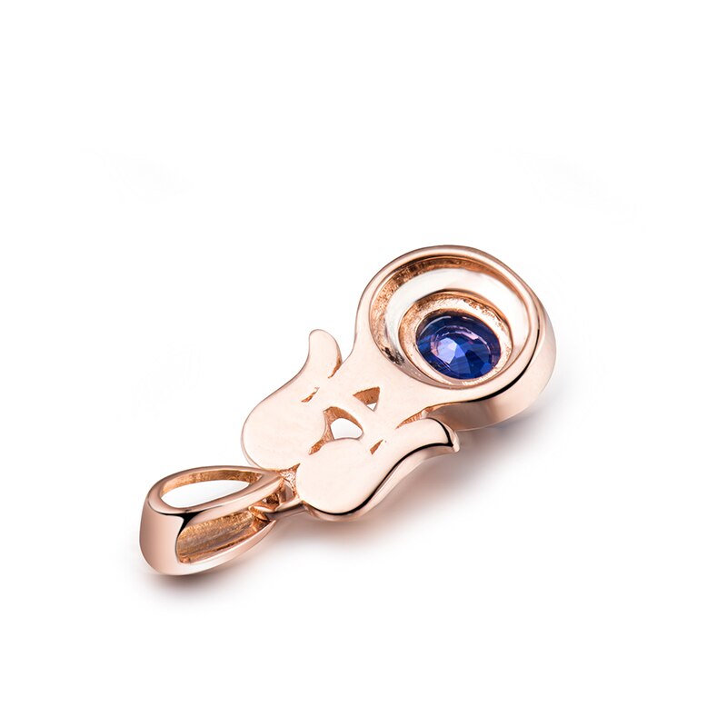 18K Rose Gold Sapphire Pendant for Women