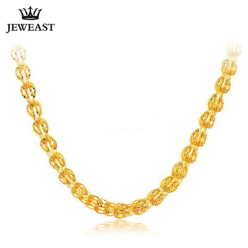 JLZB 24K Gold Real AU 999 Gold Beautiful Upscale Chain Necklace