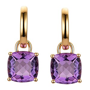 14K Gold Amethyst 5.80ct Drop Earrings for her