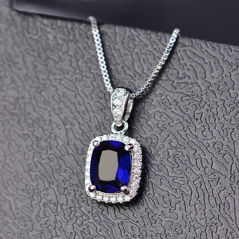 Wong Rain Classic 100% 925 Sterling Silver Emerald Gemstone Birthstone White Gold Pendant Necklace Jewelry Gifts Wholesale