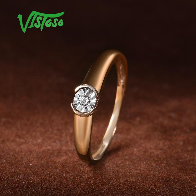 14K Two-Tone Gold Diamond Ring for Women