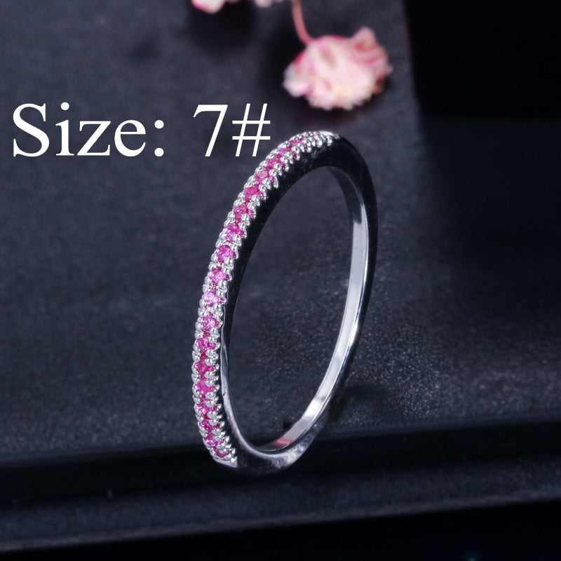 Sterling Silver Micro Pave Cubic Zirconia Adjustable Ring for Women