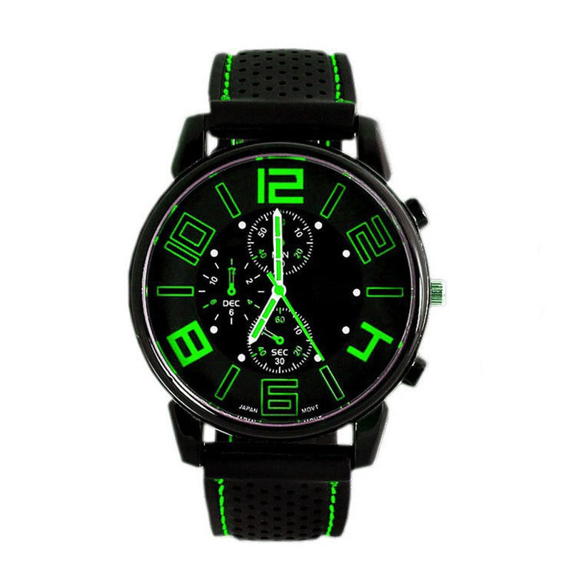 Men Quartz Analog Watch Silicone Strap Band Round Dial Sport Wristwatch XRQ88
