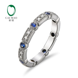 14K White Gold 0.28ct Sapphire Engagement Ring for Her