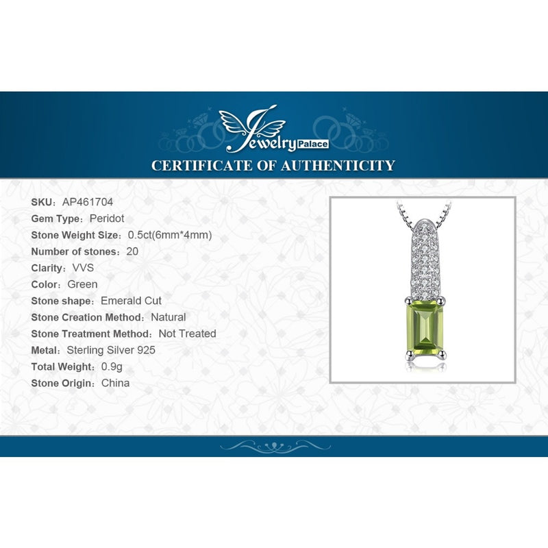 Sterling Silver Peridot Pendant Necklace for Women