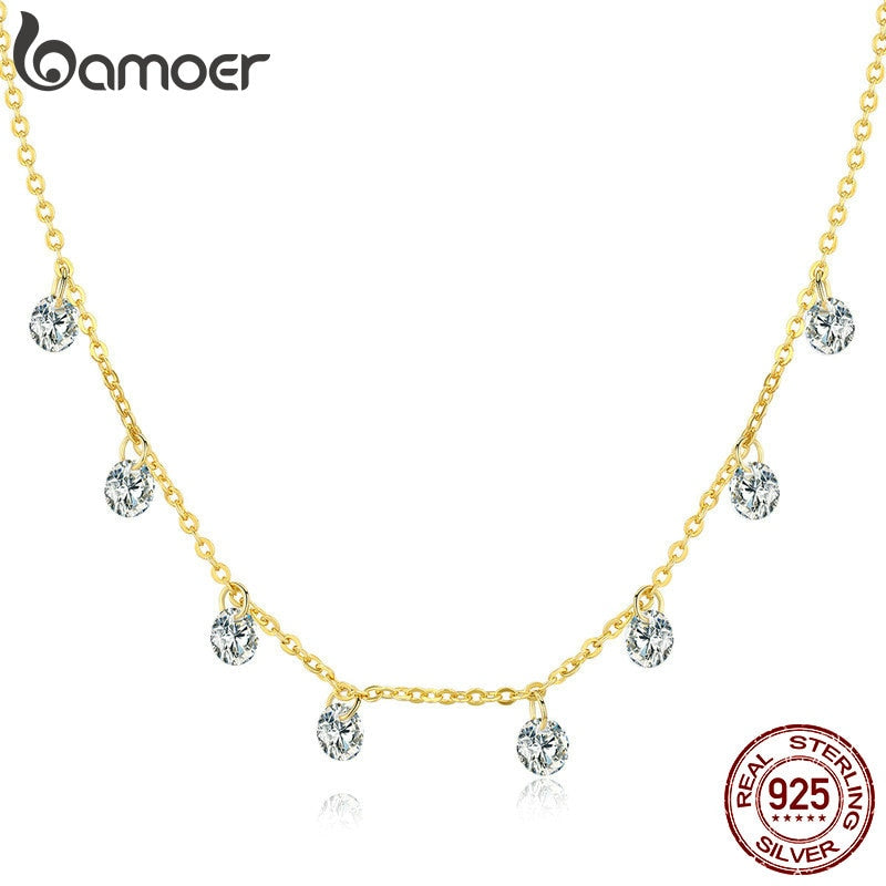 925 Sterling Silver Cubic Zirconia 0.56ctw Pendant Choker Necklace for Women