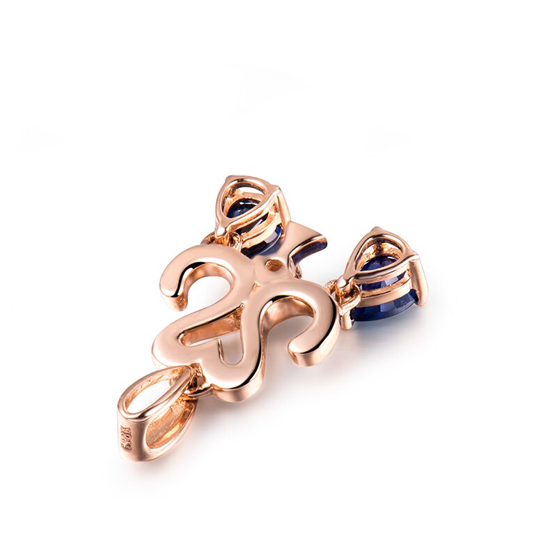 18K Rose Gold Sapphire Pendant for Women