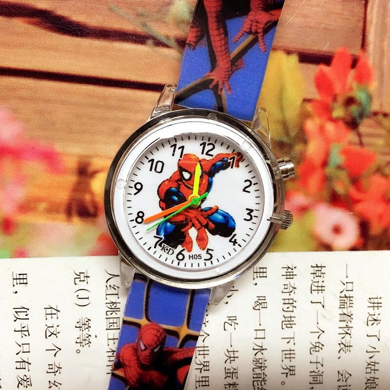 Spiderman Electronic Colorful Light Source Children Watch