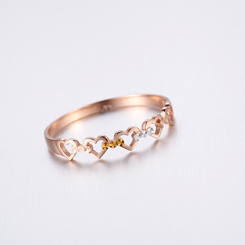18k Pure Gold Real 750 Romantic Heart Ring
