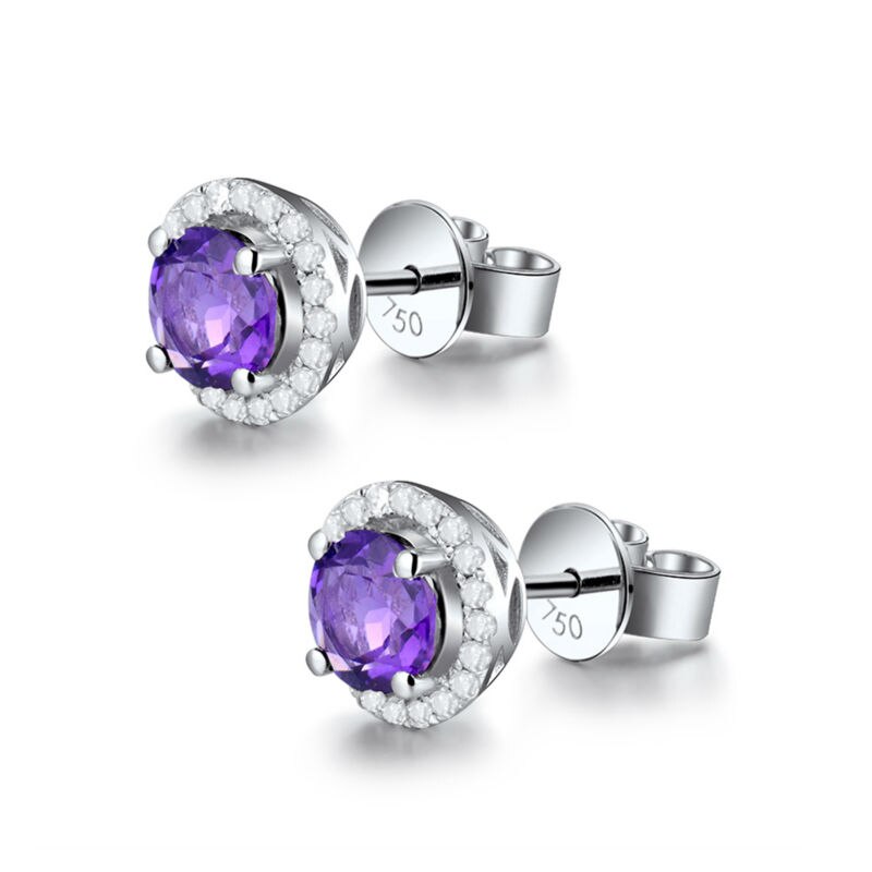 14kt White Gold Purple Amethyst Earrings.