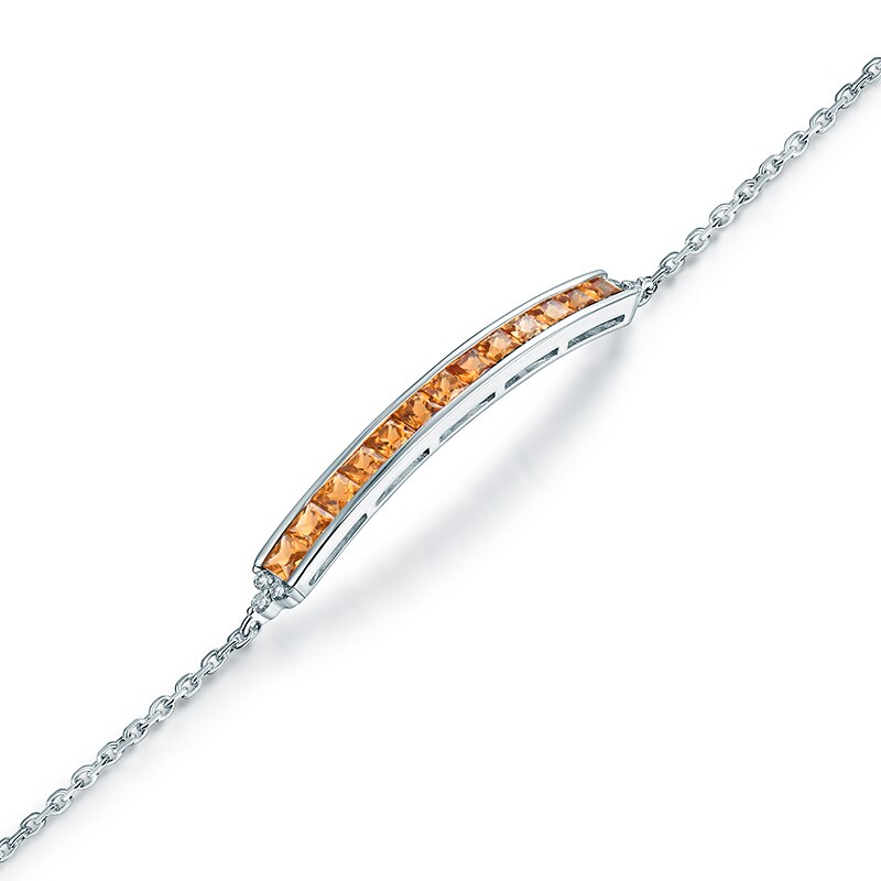 White Gold Yellow Sapphire and Diamond Bracelet for Women