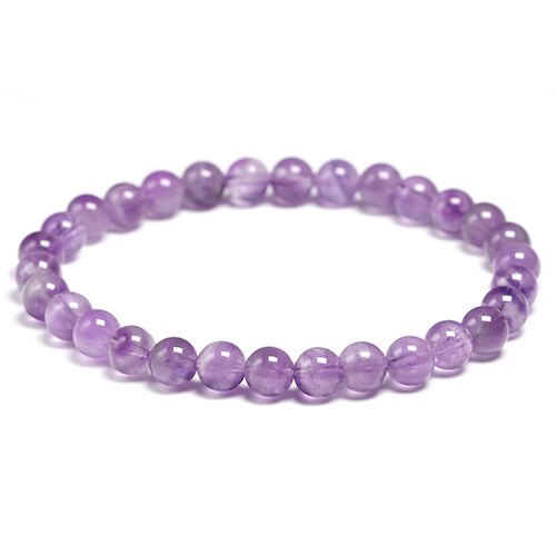 Sterling Silver Natural Light Purple Amethyst Stretch Bracelet for Women