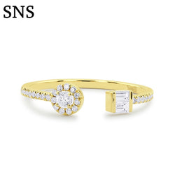 14k Gold 0.35ctw Baguette and Round Diamond Ring for Women