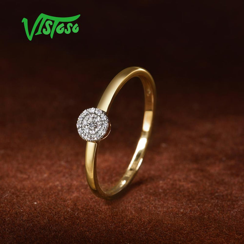 14K Yellow Gold Diamond Ring for Women