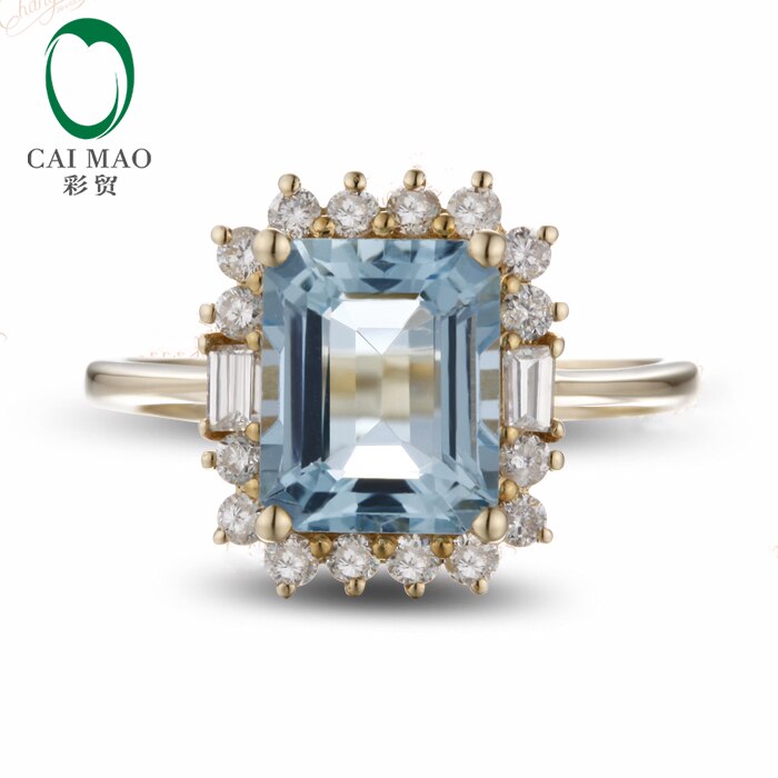 14k Gold Aquamarine Engagement Ring for Her