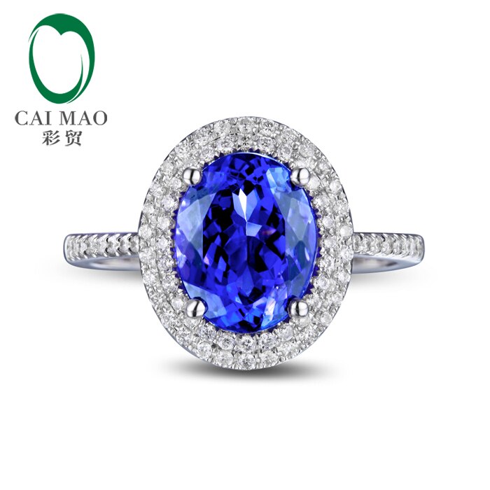 18K Gold Tanzanite 1.89ct Oval Engagement Ring for Her