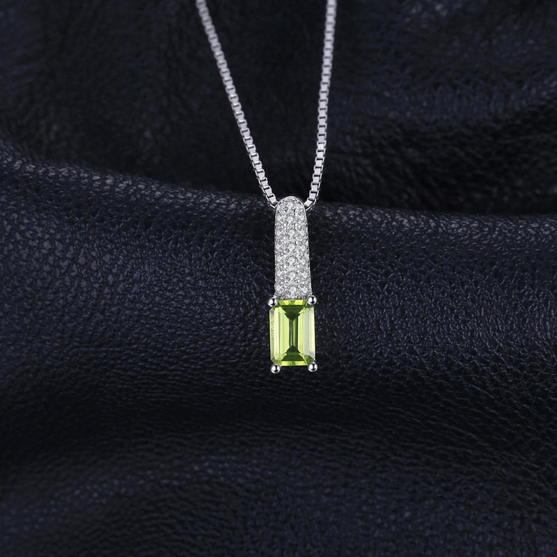 Sterling Silver Peridot Pendant Necklace for Women