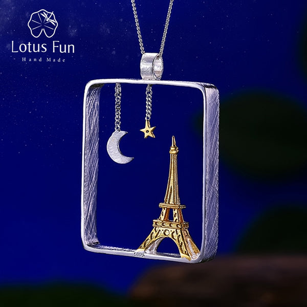 925 Sterling Silver Eiffel Tower Pendant for Women