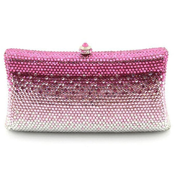 XIYUAN BRAND hot pink Bridesmaid Clutch wallet Women Evening bags Ladies Crystal Day Clutches Wedding Purse Party Banquet bag