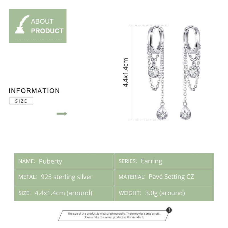 Sterling Silver Waterdrop Geometric Earrings for Women