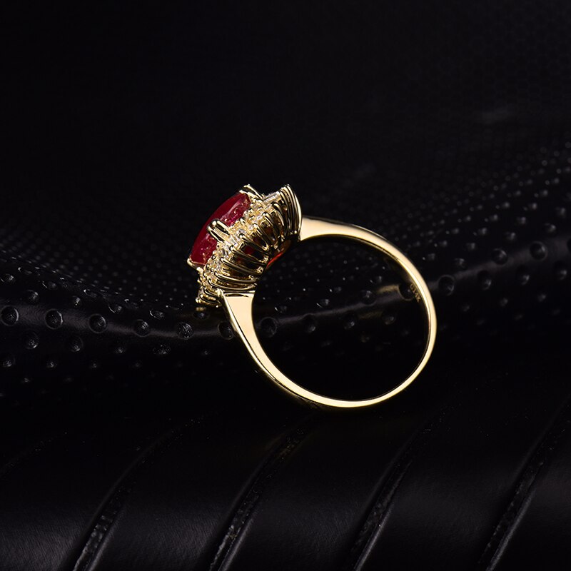 14K Yellow Gold 3.83ct Ruby Diamond Ring for Her