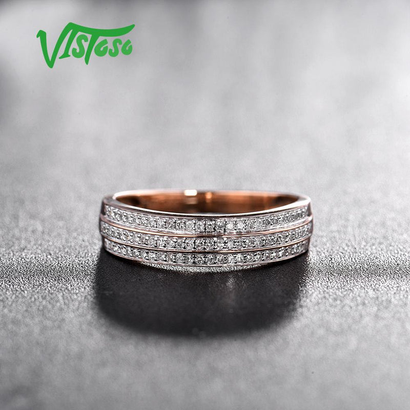 14K Rose Gold Diamond Ring for Women