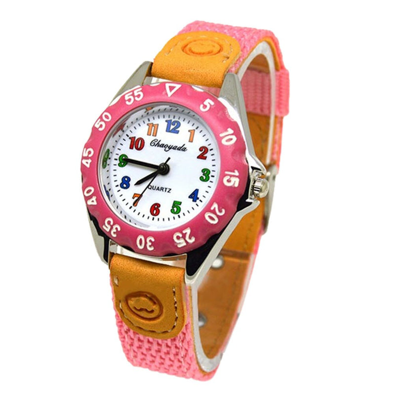 Cute Quartz Sports Casual Colorful Fabric Strap Children Wristwatches