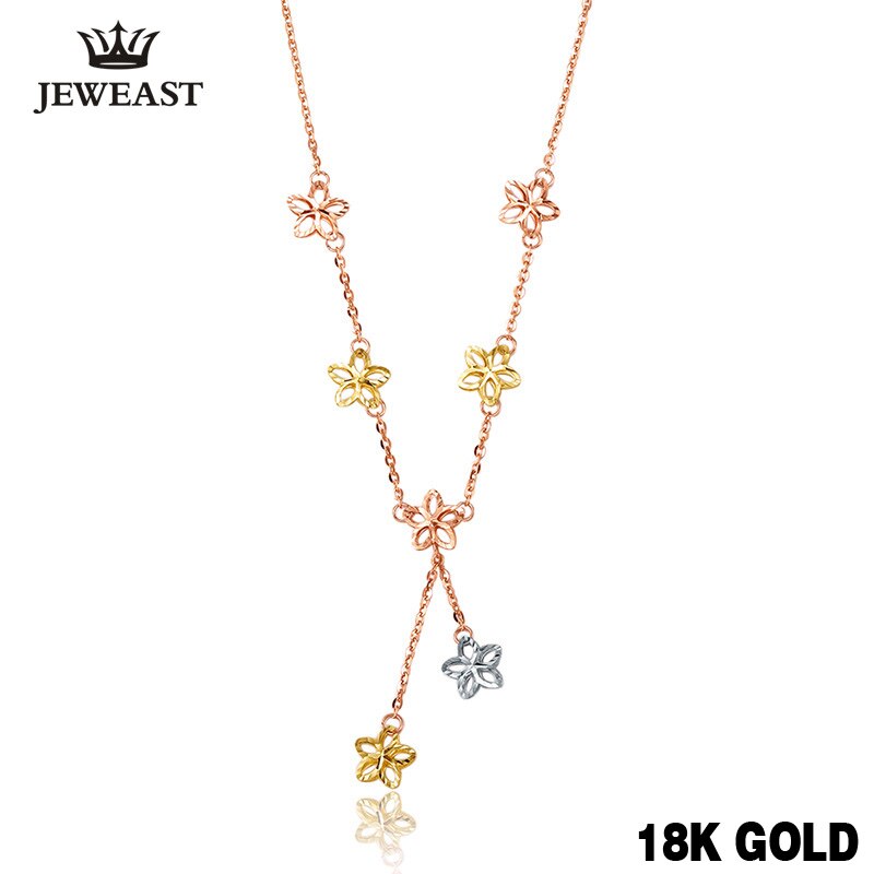 18K Solid Gold Chain with Delicate Star Pendants - Top Quality Necklace