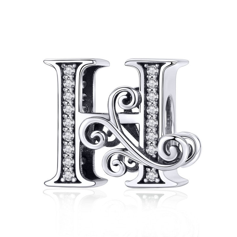 925 Sterling Silver Alphabet Beads Bracelet for Her