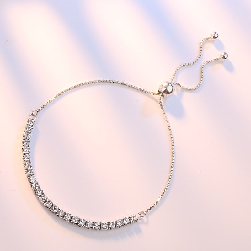 The Dazzling Elegance 925 Sterling Silver Sparkling Strand Link Tennis Bracelet